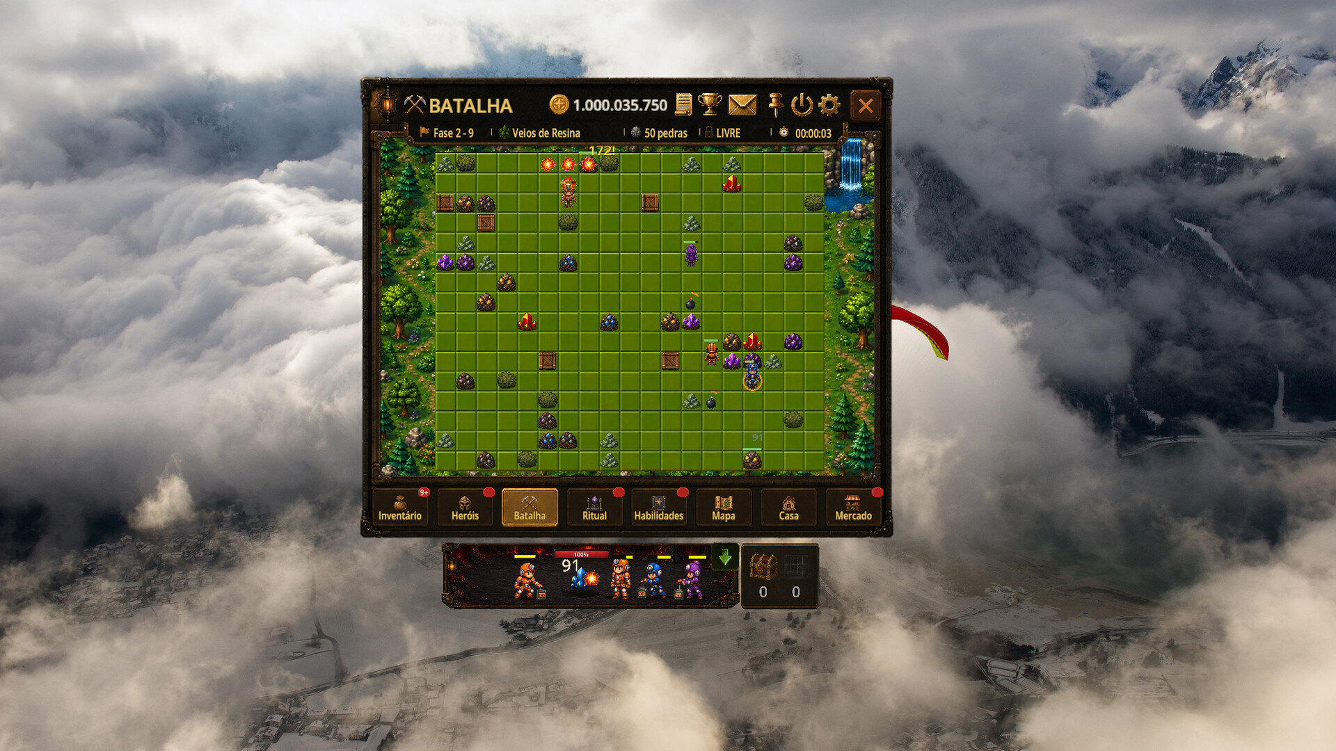 Bomb Farm mining battle grid